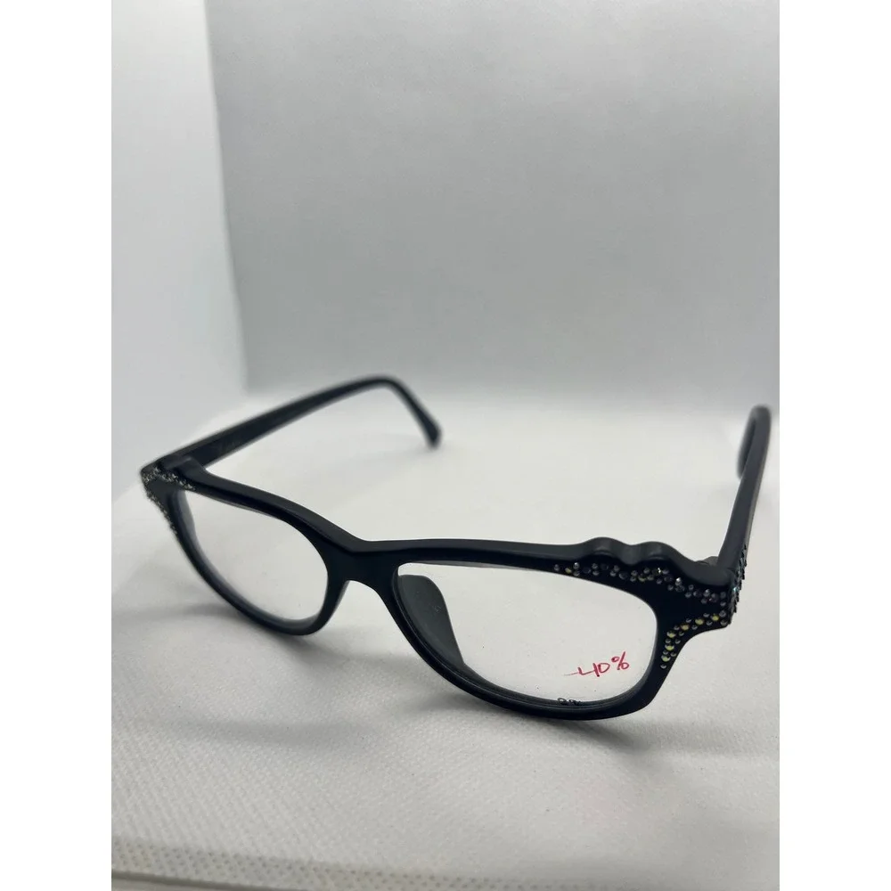 Davette‎ Rhinestone Cat Eye Glasses Frames Hand Made in France MIA